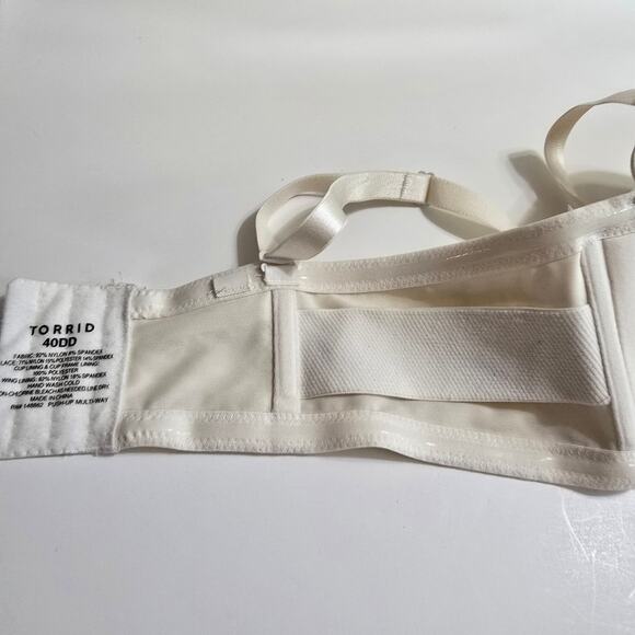 Torrid Push-Up Multi-Way Cream White Underwire Bra Size 40DD 40E - Picture 6 of 9